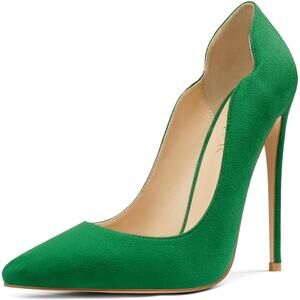 Elegant Green Suede Stilettos